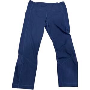 Lululemon Athletica Leggings Pants Women Size 6 Dark Blue 7/8 Yoga Pocket Gym